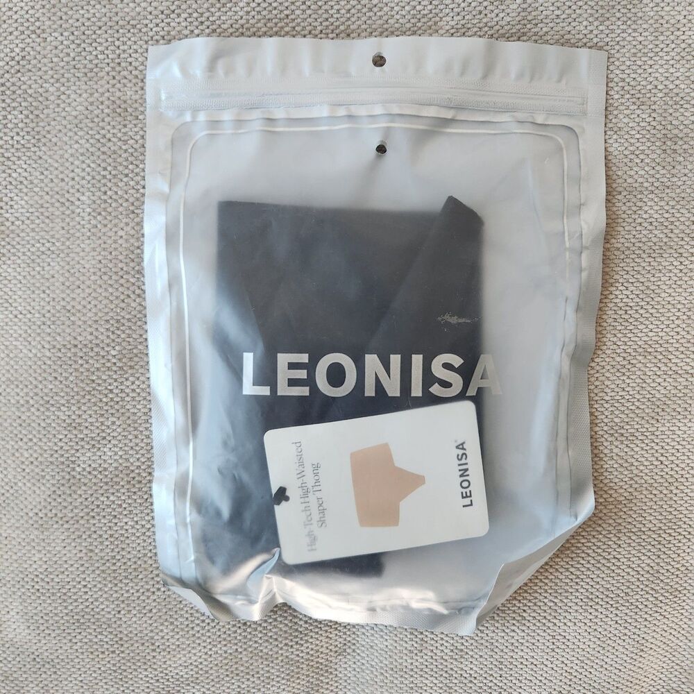 Leonisa Women's Medium Black High Tech High Waisted Shaper Thong NWT